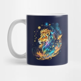 Lion on the background of the starry sky Mug